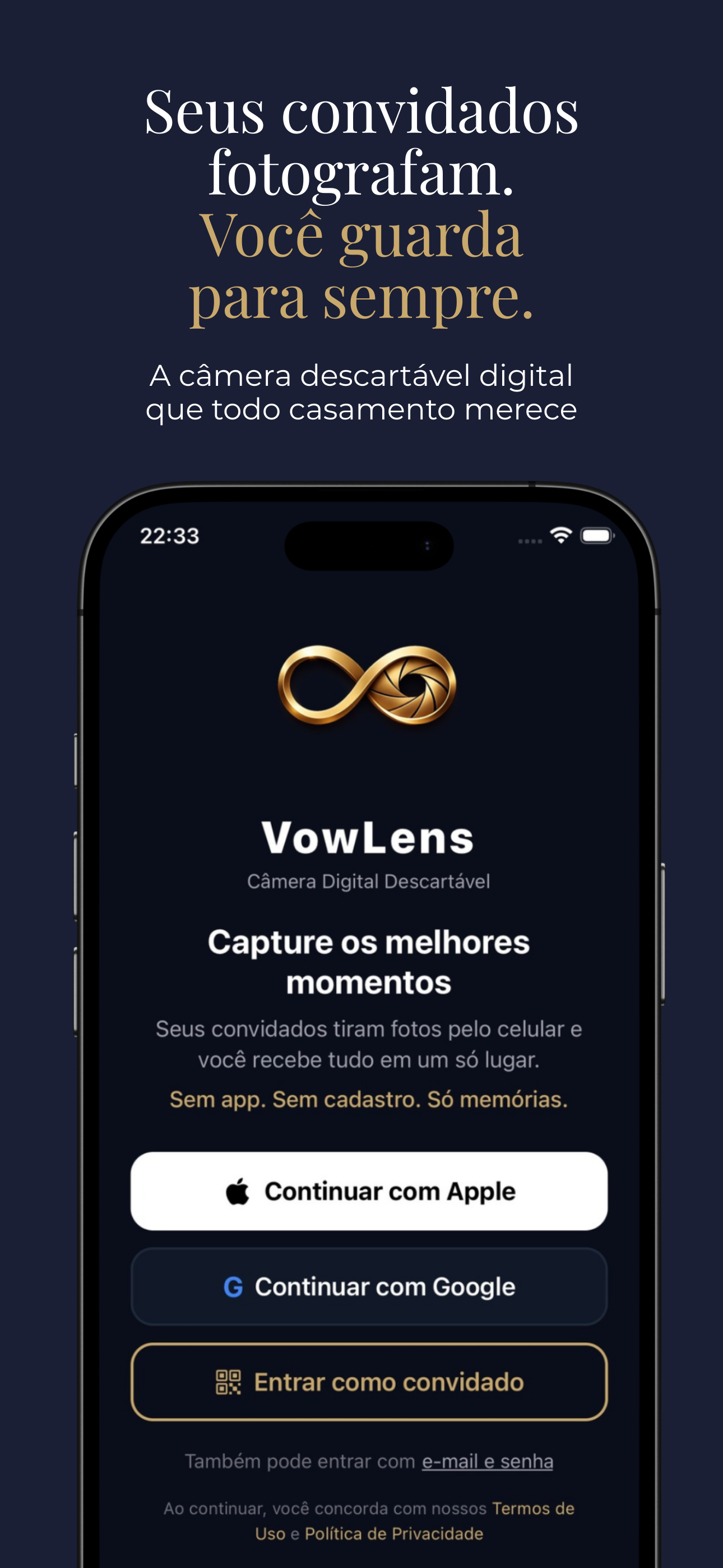 VowLens App - Câmera Descartável Digital